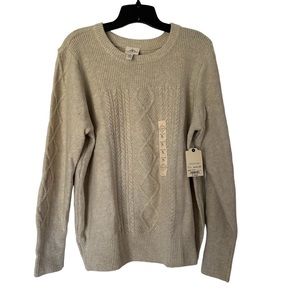 🩷St John’s Bay Cable Knit Crew Neck Sweater NWT🩷